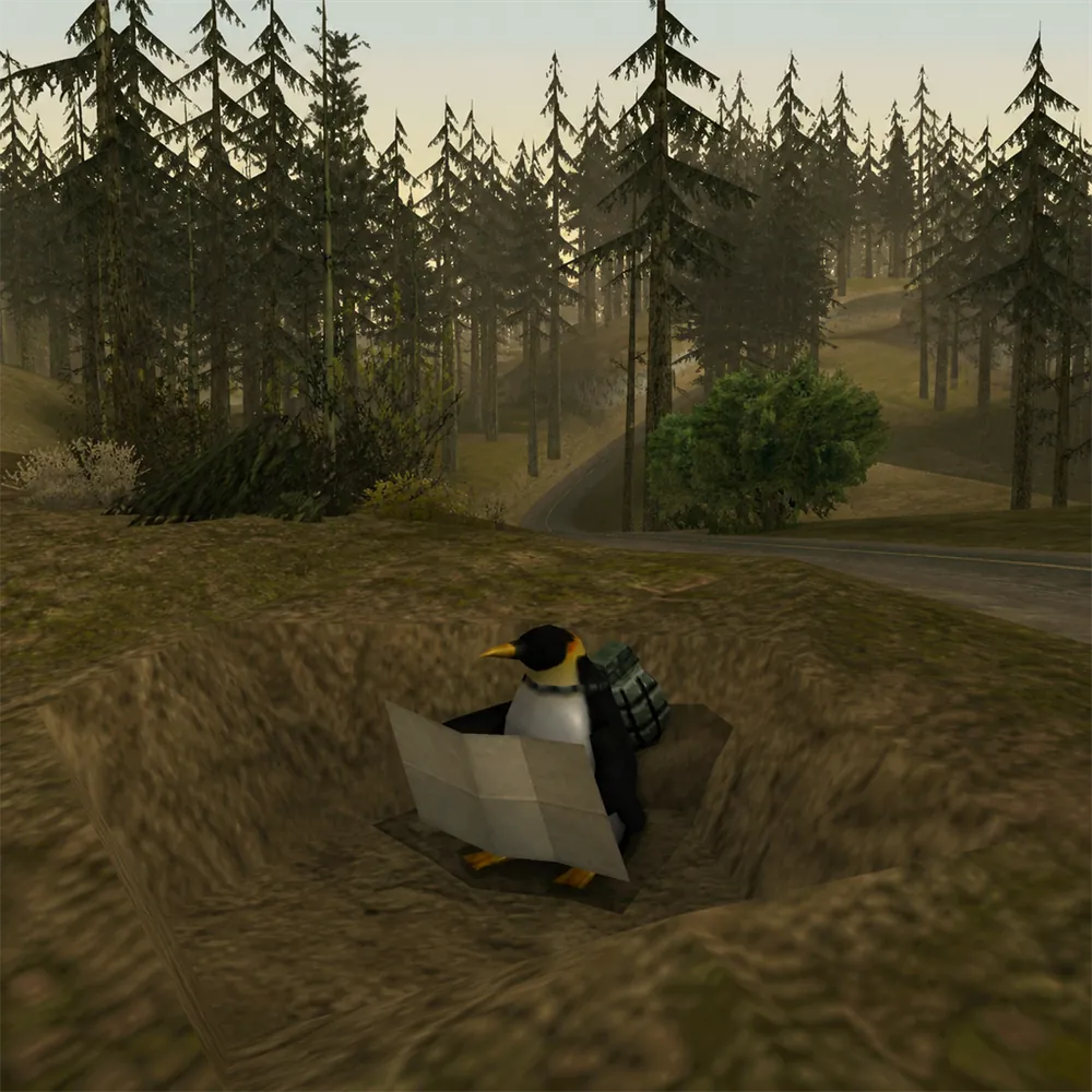 penh reading a map in a trench