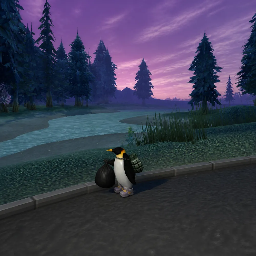 penh taking the bin out at dawn in slippers